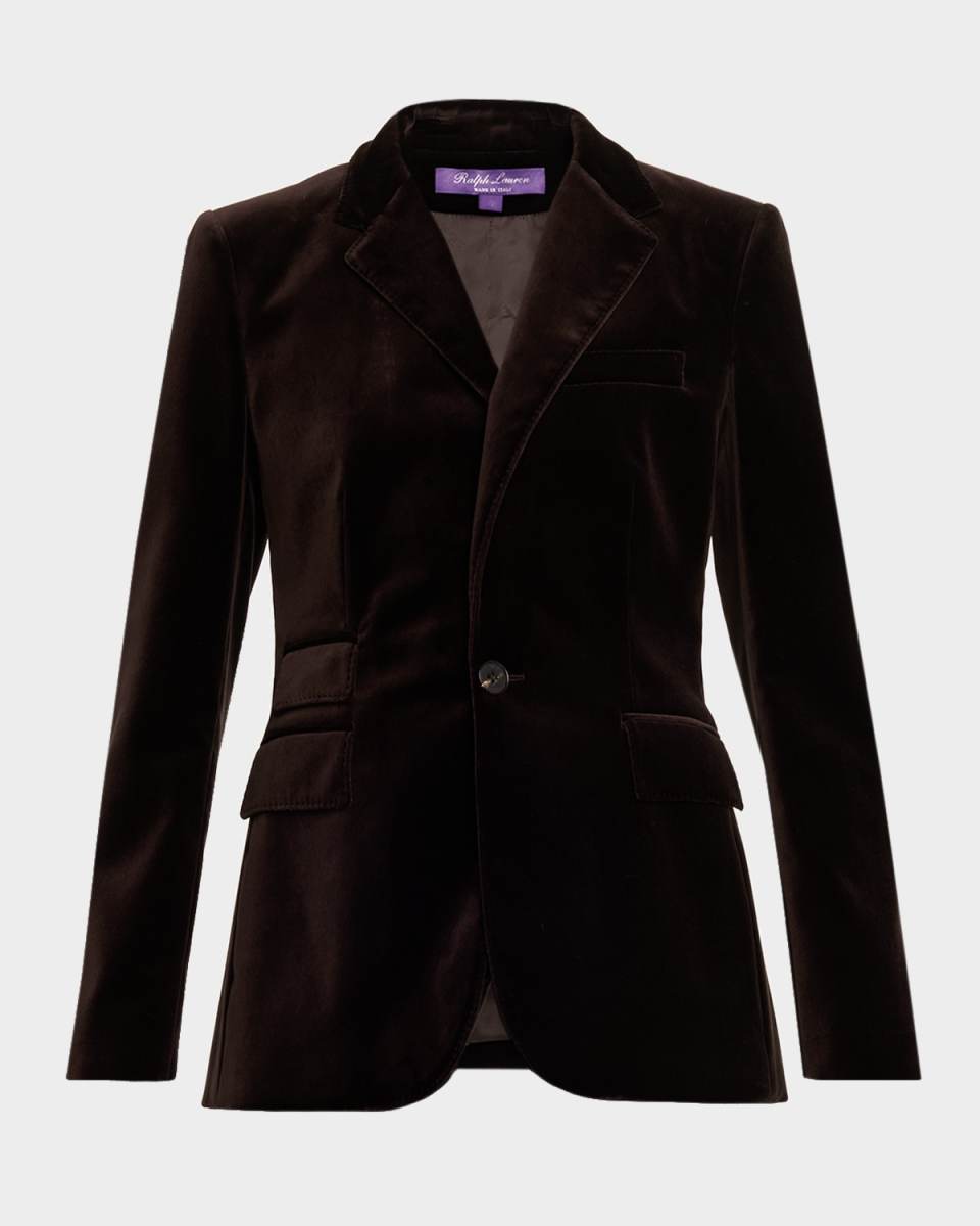 Parker Stretch Velvet Single-Breasted Jacket